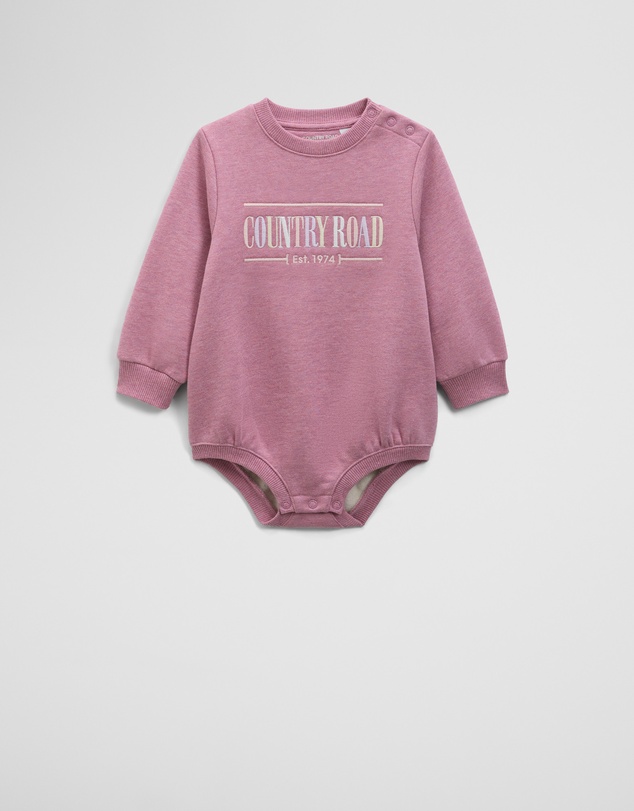 Country Road - Organically Grown Cotton Logo Oversized Long Sleeve Bodysuit