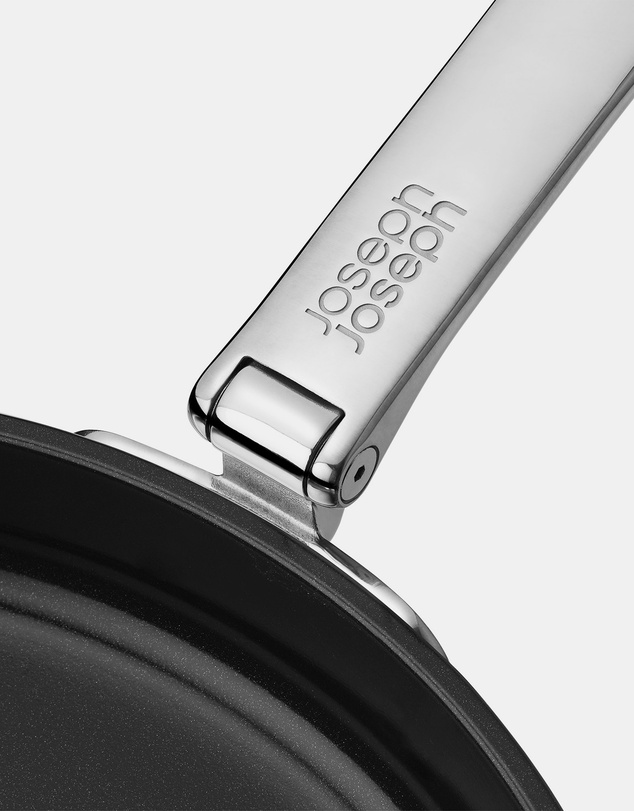 Joseph Joseph - Space Steel Non-stick Stainless-steel Frying Pan with Folding Handle - 24cm