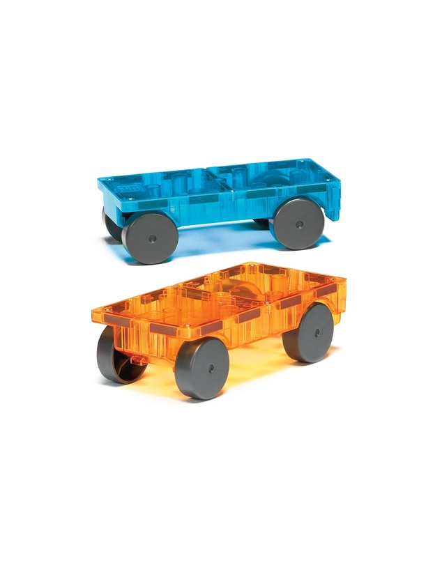 Magna-Tiles - MAGNA-TILES - Cars - 2 Piece Expansion Set - Blue & Orange