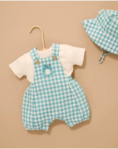 Purebaby - Gingham Overall set -Babies