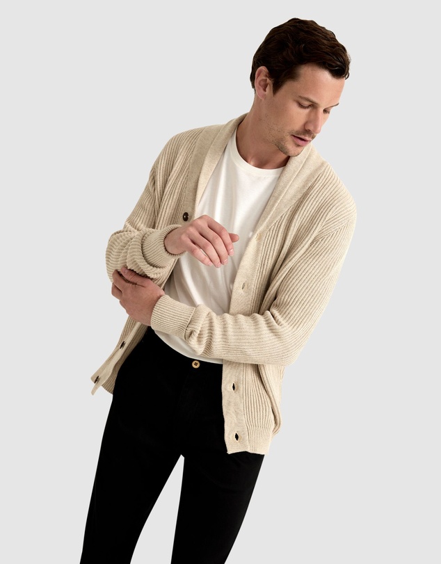 Oxford - Jed Ribbed Cardigan