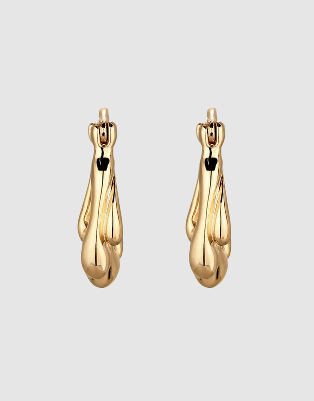 Elli Jewelry - Melted Hoop Earrings in Gold-Plated 925 Sterling Silver