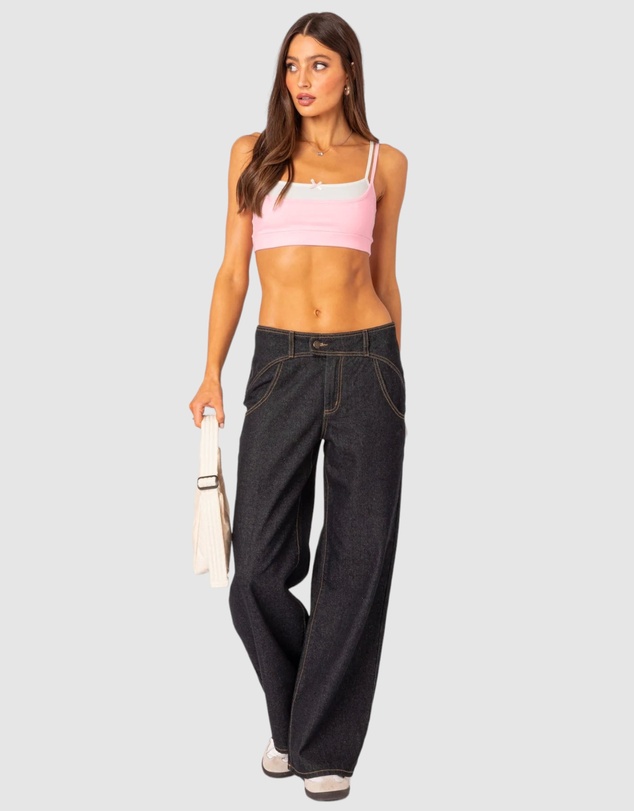 EDIKTED - Western Low Rise Jeans