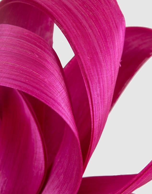 Fillies Collection - Hot Pink Silk Abaca Loops Racing Fascinator