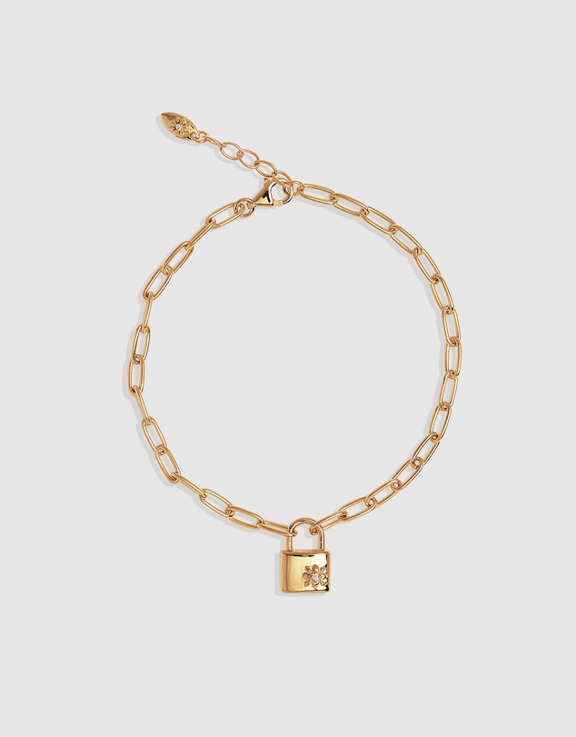 By Charlotte - Promise of Us Lotus Padlock Bracelet