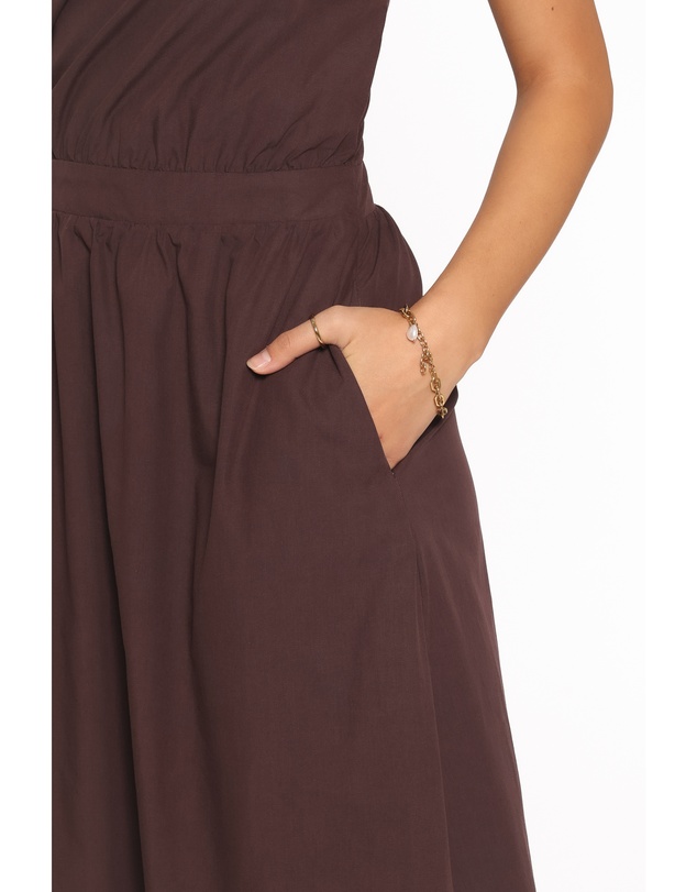 Petal & Pup - Tasmin Halterneck Maxi Dress - Espresso