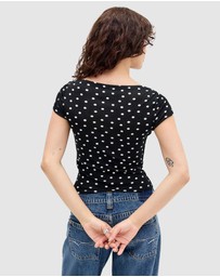 BDG By Urban Outfitters - Frankie SS Polka Dot Top