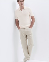 UNISON - Wavy Stitch Knit Polo