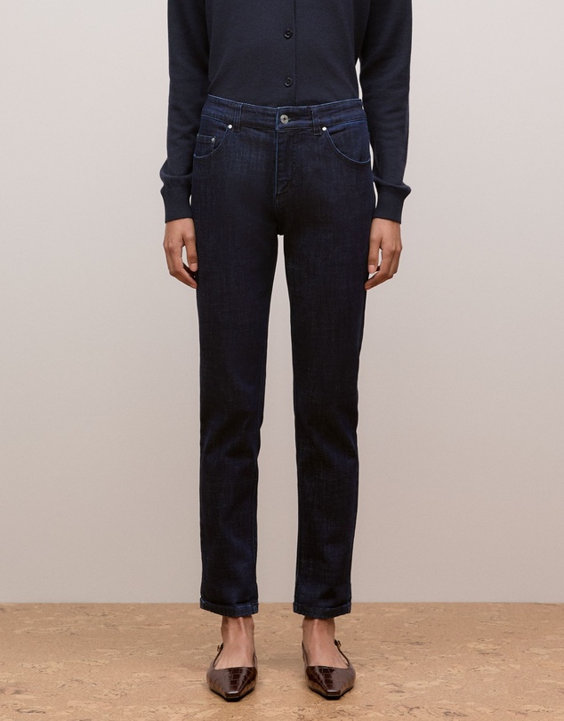 Trenery - Australian Cotton Blend Boyfriend Jean in Dark Indigo