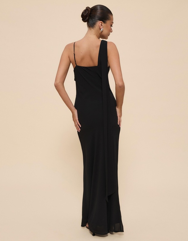 Revibe - Repaired CHANCERY Elly Asymmetric Draped Cowl Maxi Dress - AU 8