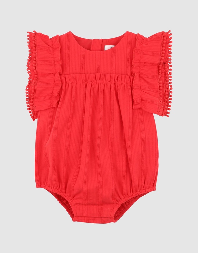 Bebe by Minihaha - Festive Stripe Broidery Bodysuit - Babies