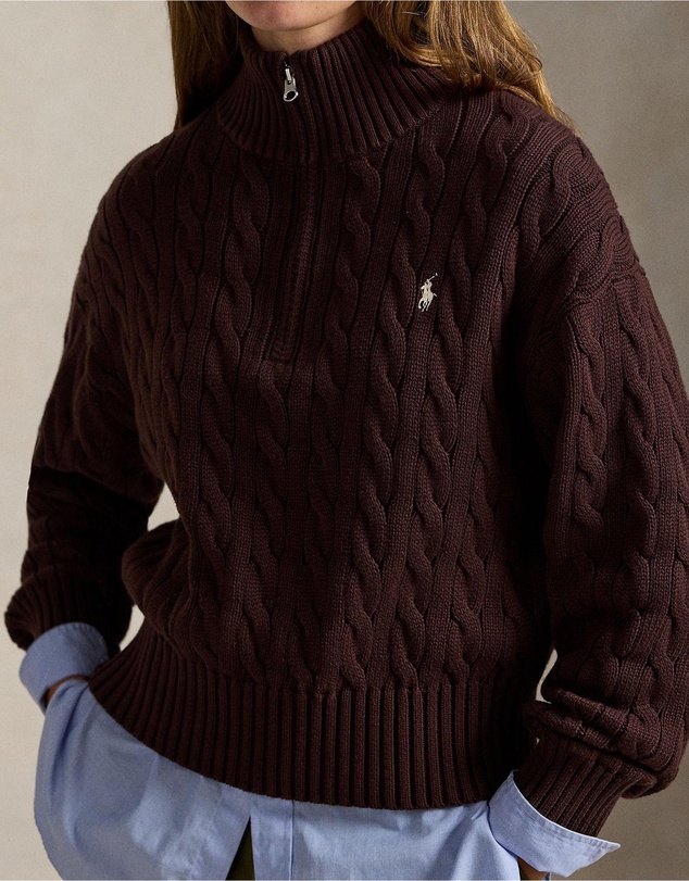 Polo Ralph Lauren - Cable-Knit Cotton Quarter-Zip Sweater