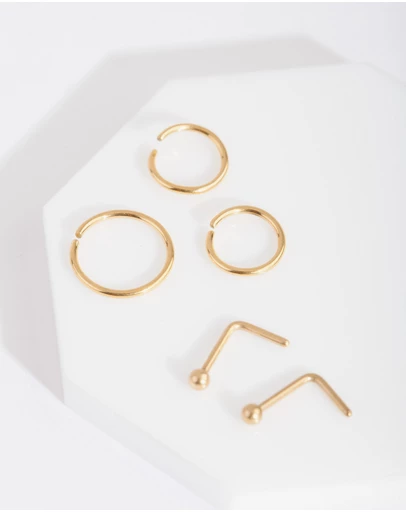 Lovisa - Gold Plain Nose Piercing 6-Pack