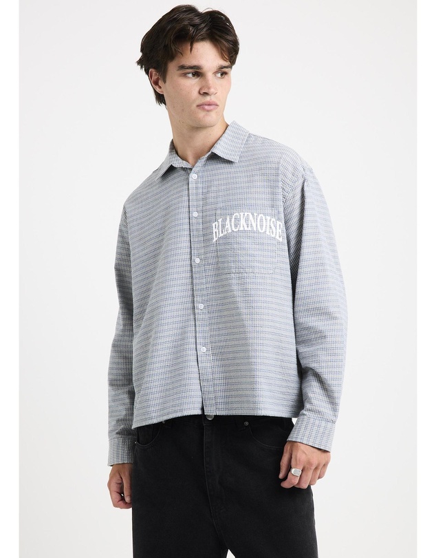 Black Noise White Rain - Heaton Long Sleeve Shirt