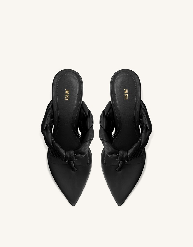 JW PEI - Ellie Braided Orb Heel Thong Mule Heels