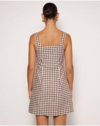 AERE - Nolana Gingham Shift Mini Dress