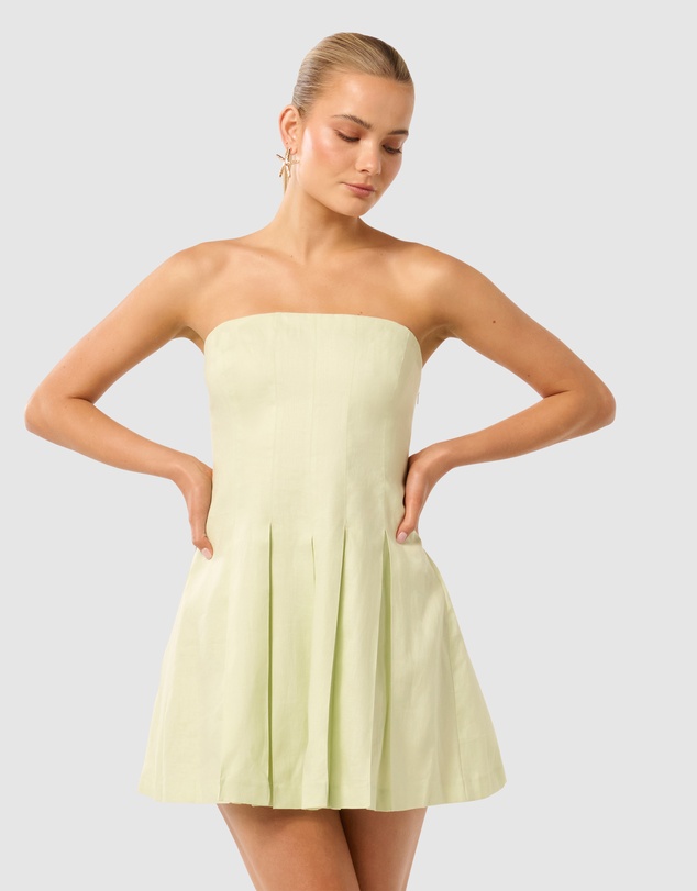 Forever New - Susie Strapless Pleated Linen Mini Dress
