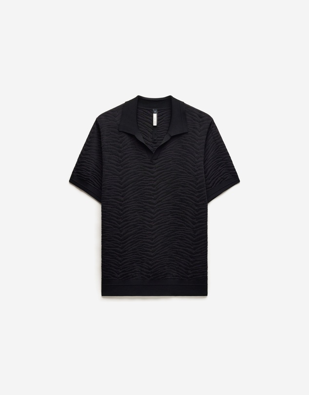 Calibre - Zebra Jacquard Polo Black