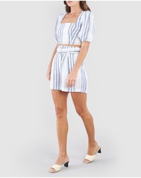 Amelius - Zanci Stripe Linen Crop Top