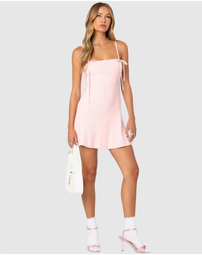 EDIKTED - Fridah Ribbed Knit Mini Dress