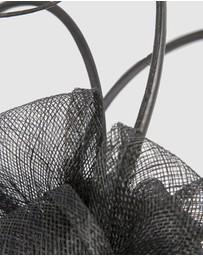 Max Alexander - Sinamay Black Flower Racing Fascinator