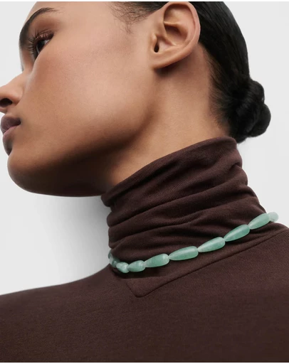 PDPAOLA - Green Aventurine Drop Necklace