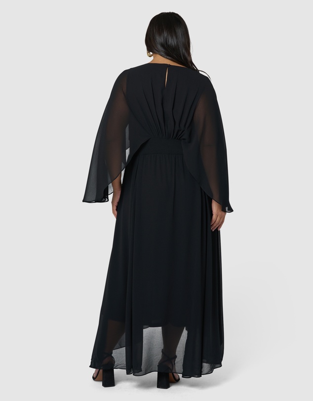 Pink Dusk by Curve Project - Electric Chemistry Cape Maxi Dress