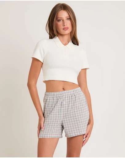 Alice In The Eve - Amber Crop Polo Knit