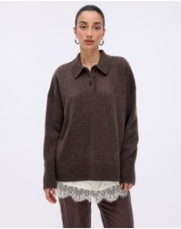 Minima Esenciales - Keir Oversized Merino Cashmere Blend Polo