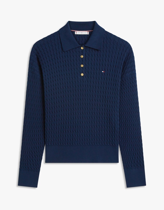Tommy Hilfiger - Cable Knit Relaxed Polo Jumper