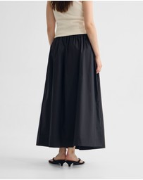 Oxford - Olive Cotton Maxi Skirt