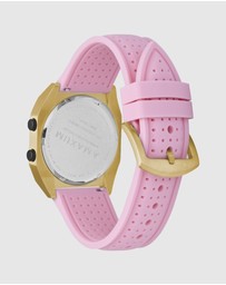 Maxum - Raglan Tide Watch – Gold Case, Black Dial & Pink Silicone Strap