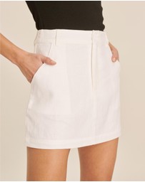 AERE - Joni Tailored Linen Mini Skirt