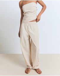 M.N.G - Paper Bag Cotton Trousers