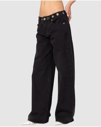 EDIKTED - Libby Grommet Waist Jeans