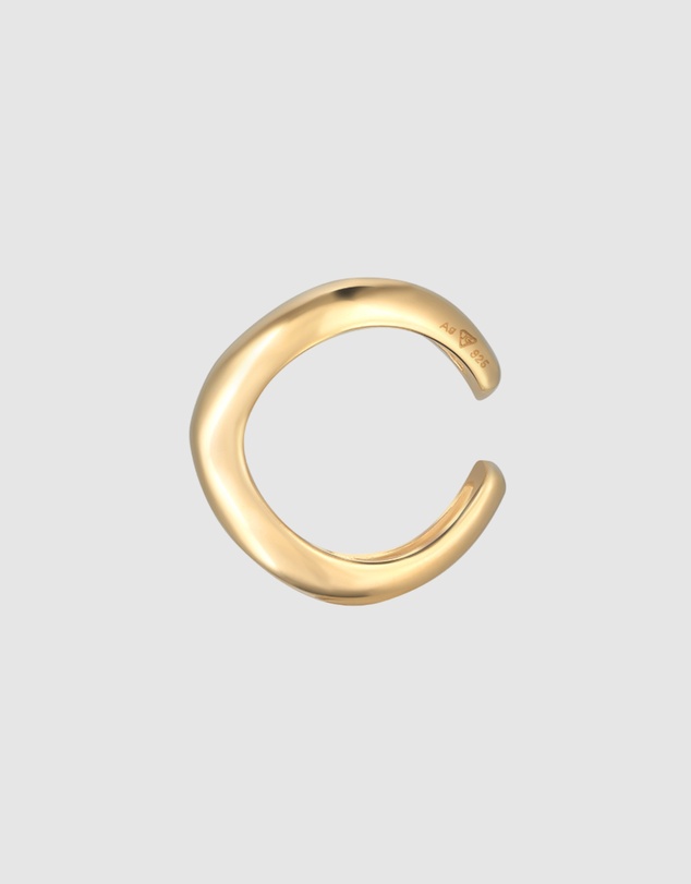 Elli Jewelry - Earrings Earcuff Waves Design in 925 Sterling Silver Gold Plated