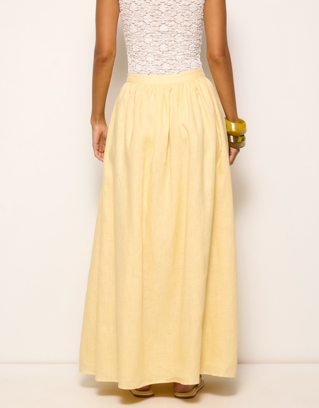 AERE - Tiera Gathered Midi Skirt