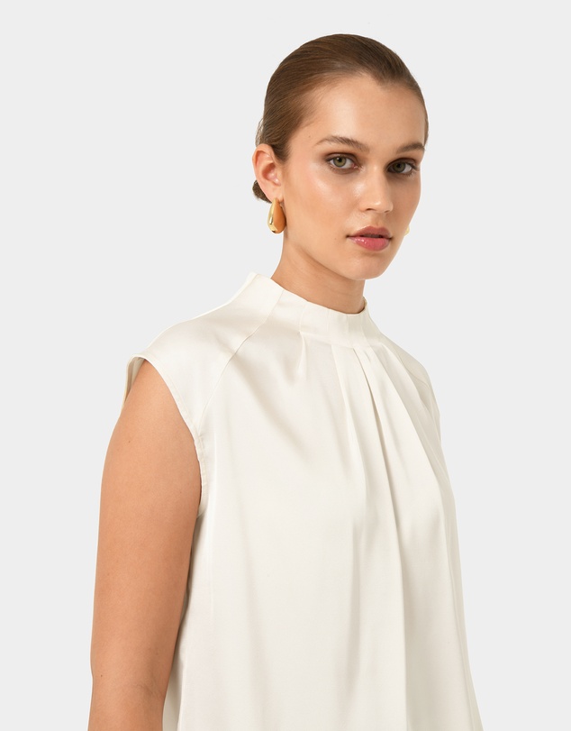 Forcast - Kiar Pleated Satin Top