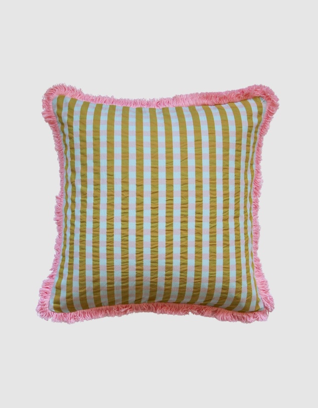 Mosey Me - Pink Quartz Seersucker Cushion Cover