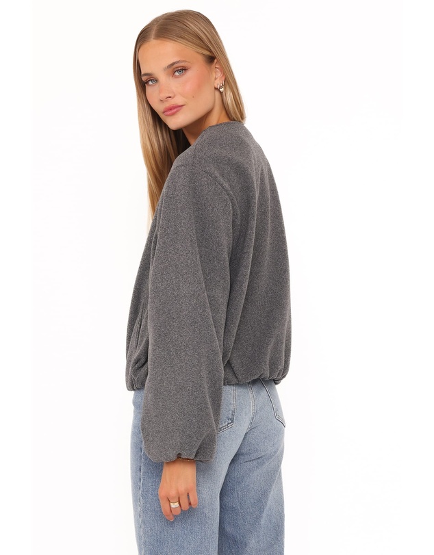 Petal & Pup - Elisa Cropped Bomber - Heather Grey