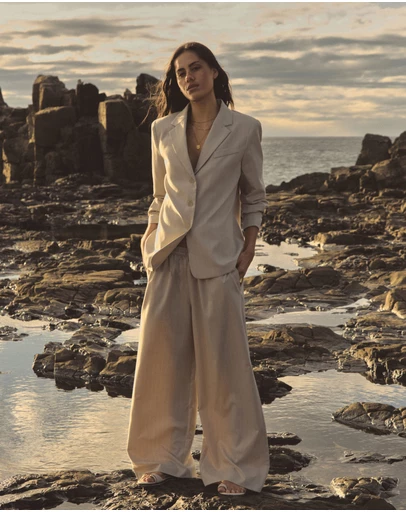 Forcast - Zoe Elastic Pinstripe Pants