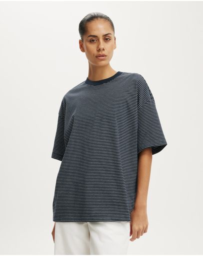 LISA STRIPE INK NAVYGREY MARLE
