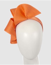 Max Alexander - Large Wavy Orange Racing Fascinator