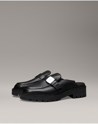 Calvin Klein - Leather Platform Mules