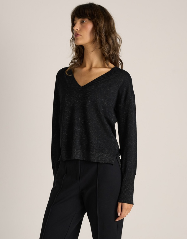Fate + Becker - Oriane Sparkle V-Neck Knit