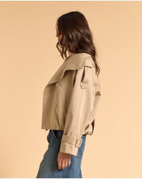 MVN - Funnel Neck Short Trench Coat