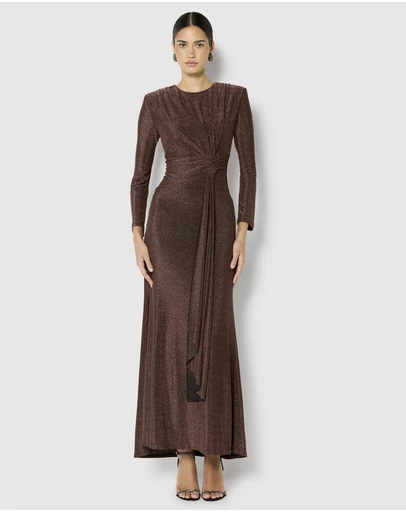 Montique - Zoe Metallic Knit Gown