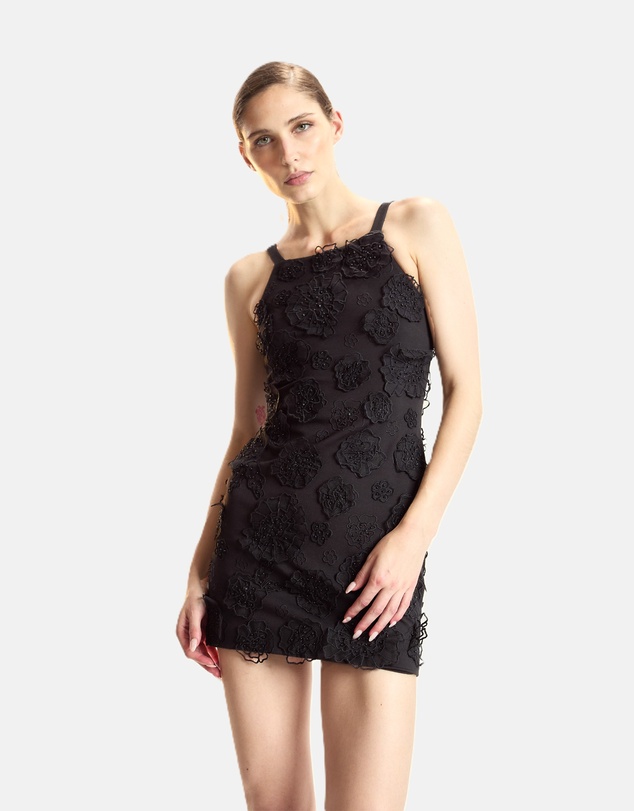 Cynthia Rowley - 3D Applique Fitted Mini Dress