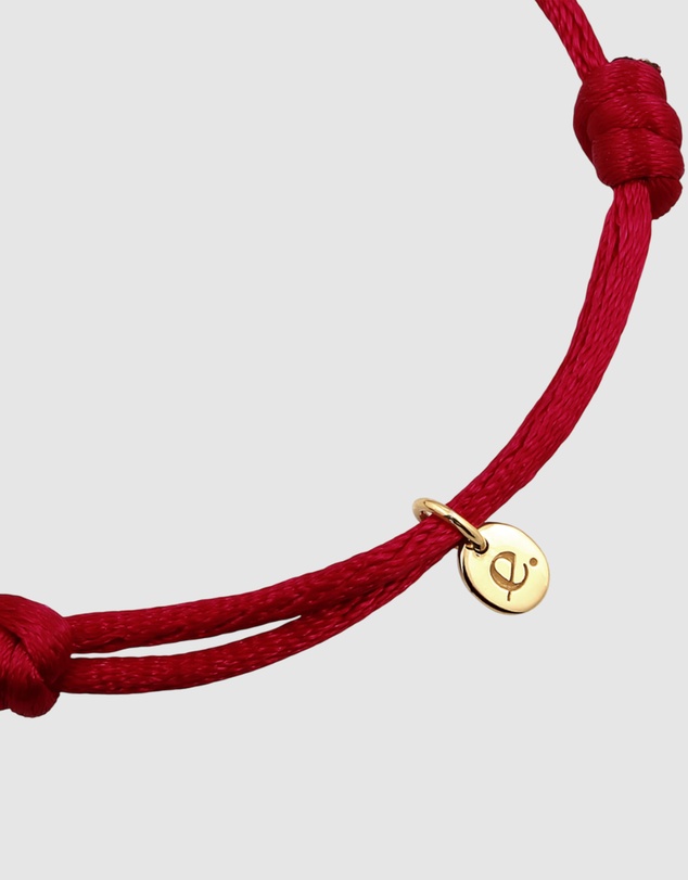 Elli Jewelry - Bracelet Women Satin Ribbon Red 925 Sterling Silver Gold Plated