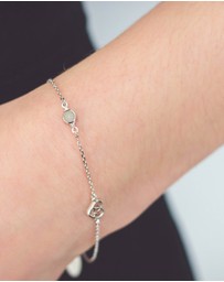 Georgini - Natural Opal And Two Natural Diamond October Silver Bracelet